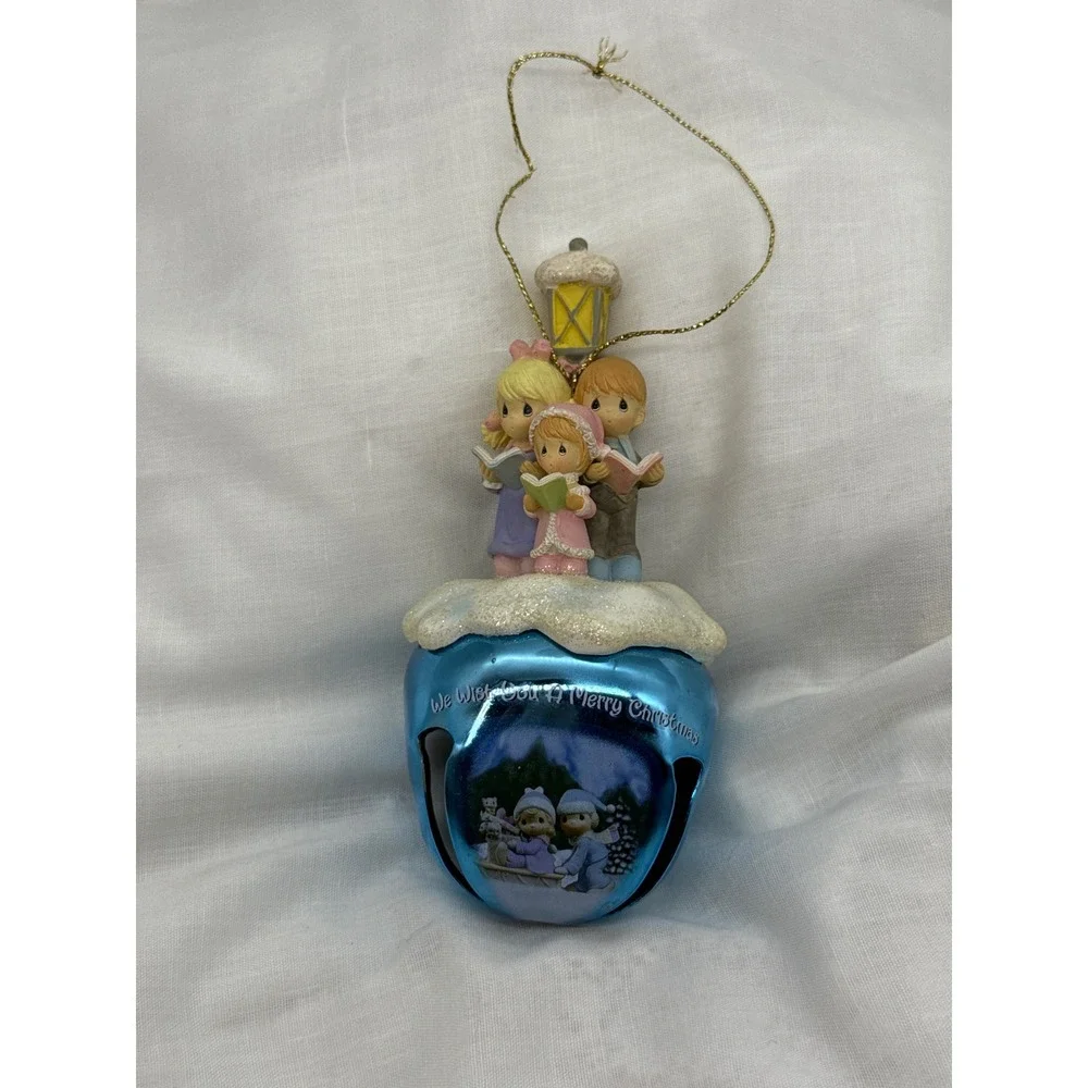 Precious Moments Blue Jingle Bell Ornament Bradford We Wish You... Carolers 2007